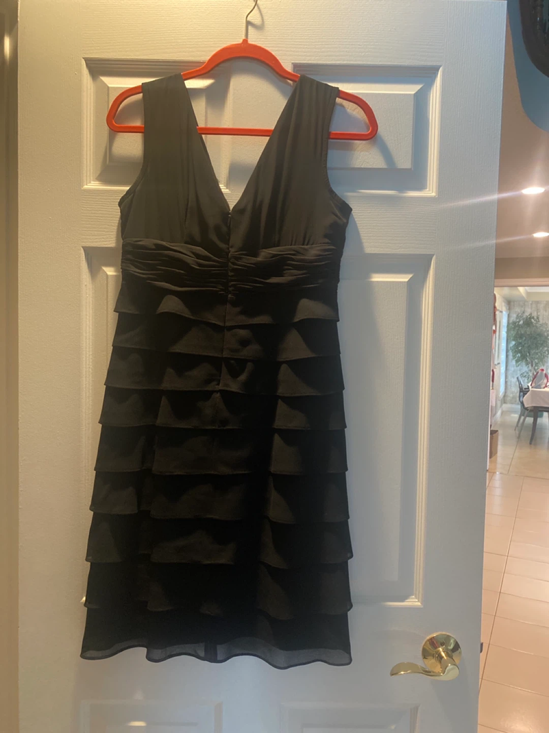 Jessica Black Tiered V-Neck Dress - Size 6 - photo 2