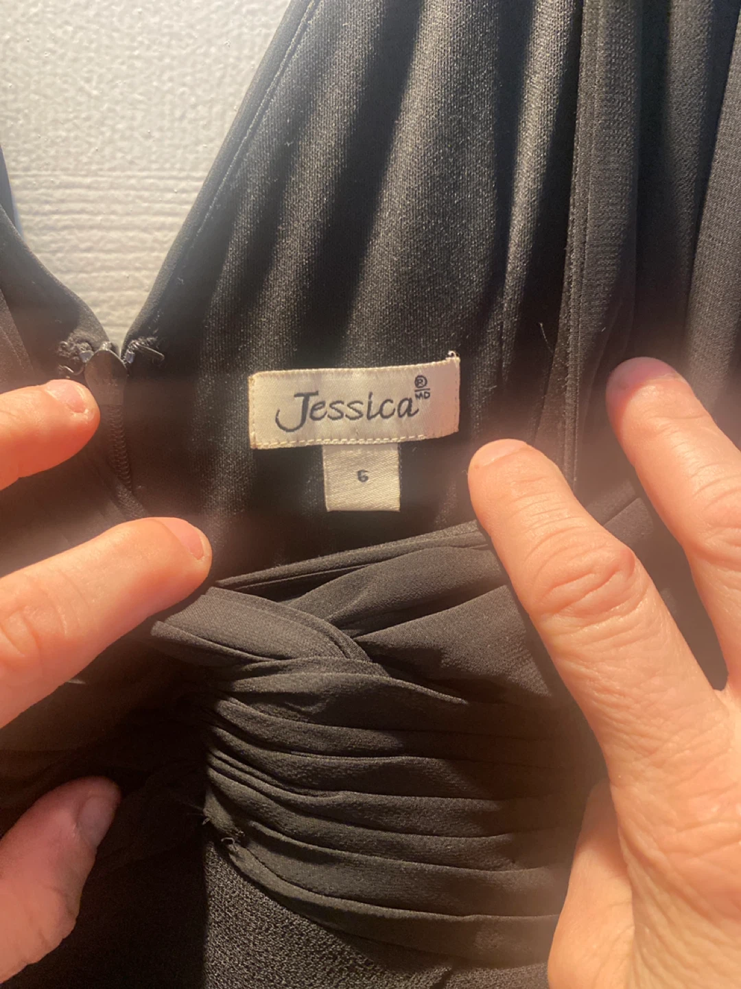 Jessica Black Tiered V-Neck Dress - Size 6 - photo 4