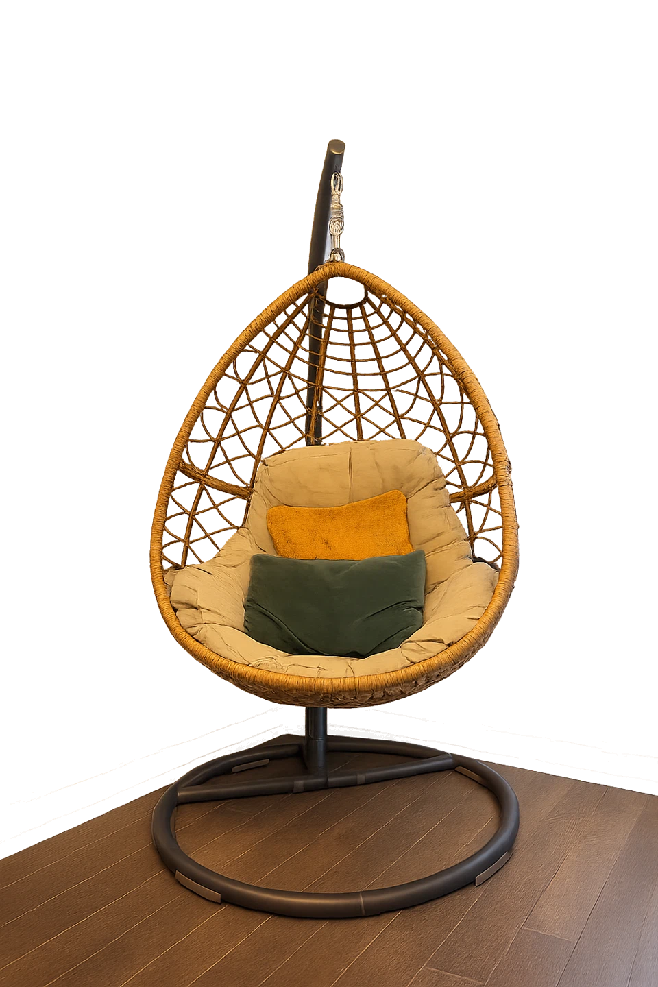 Wicker Egg Hanging Chair with Cushions