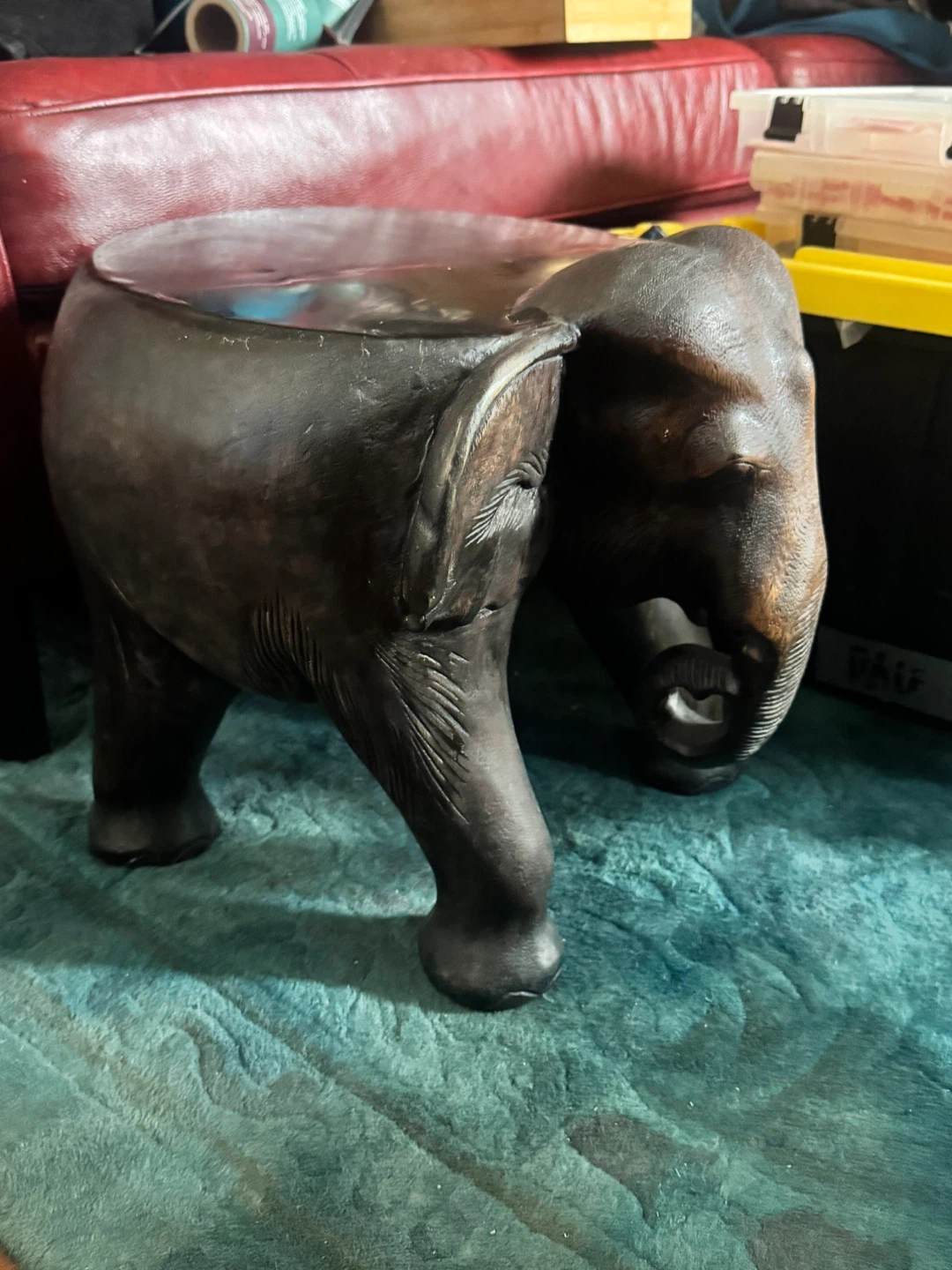 Wooden Elephant Stool/Side Table