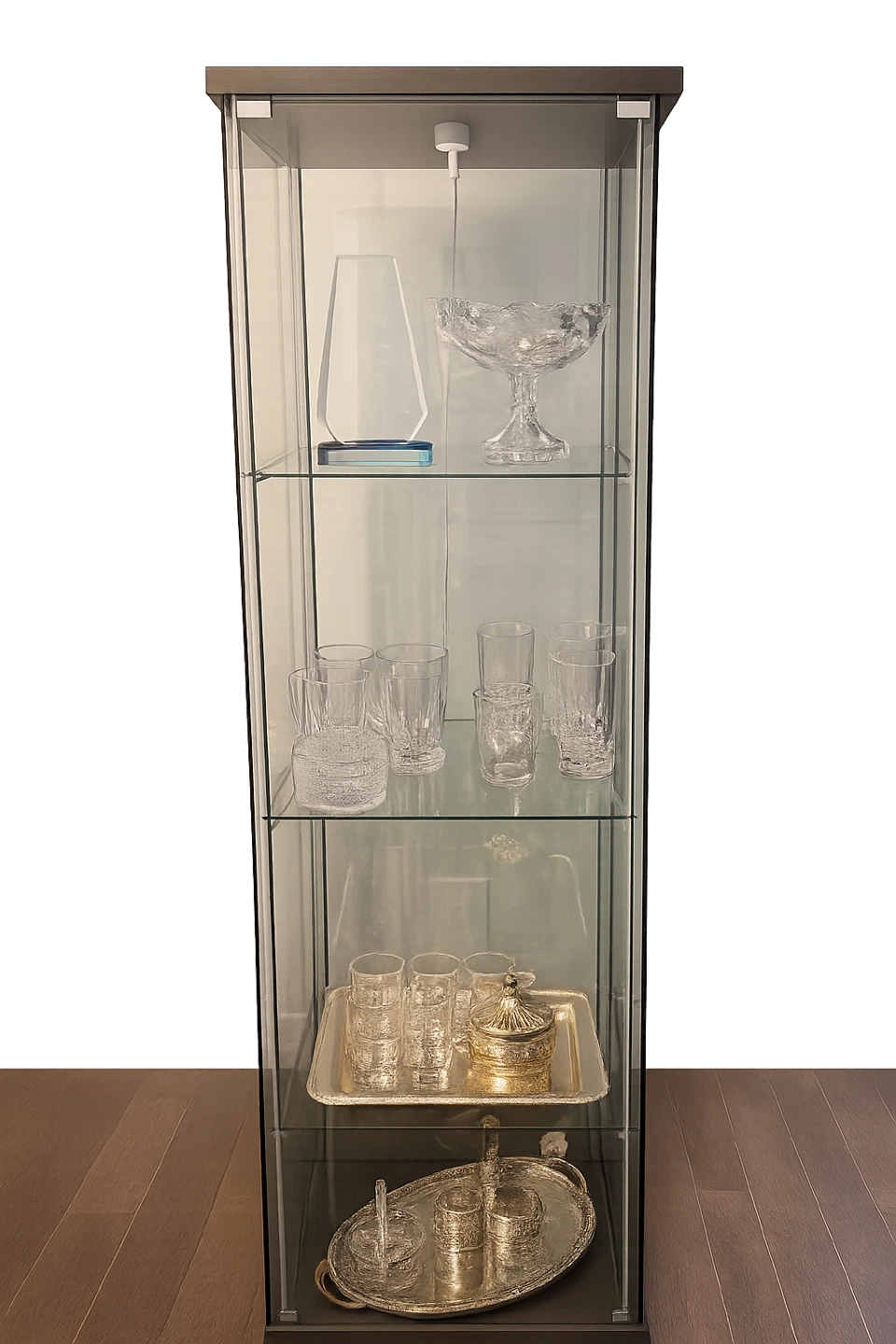 Glass Display Cabinet with Shelves