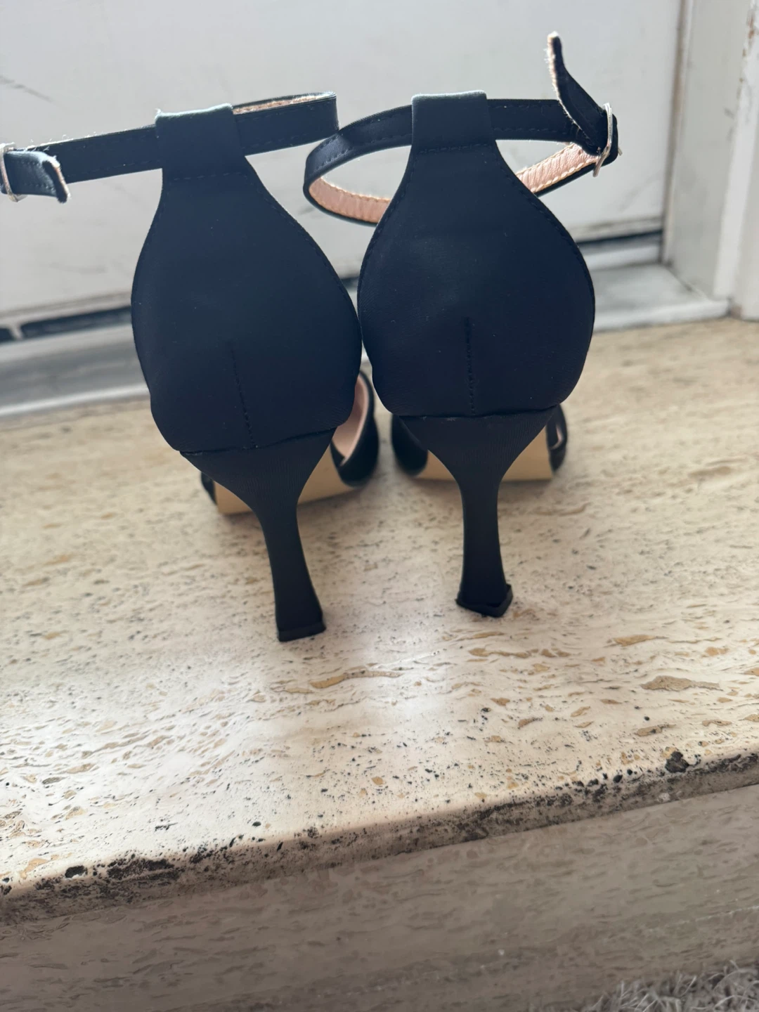 Black High Heel Ankle Strap Pumps - photo 3