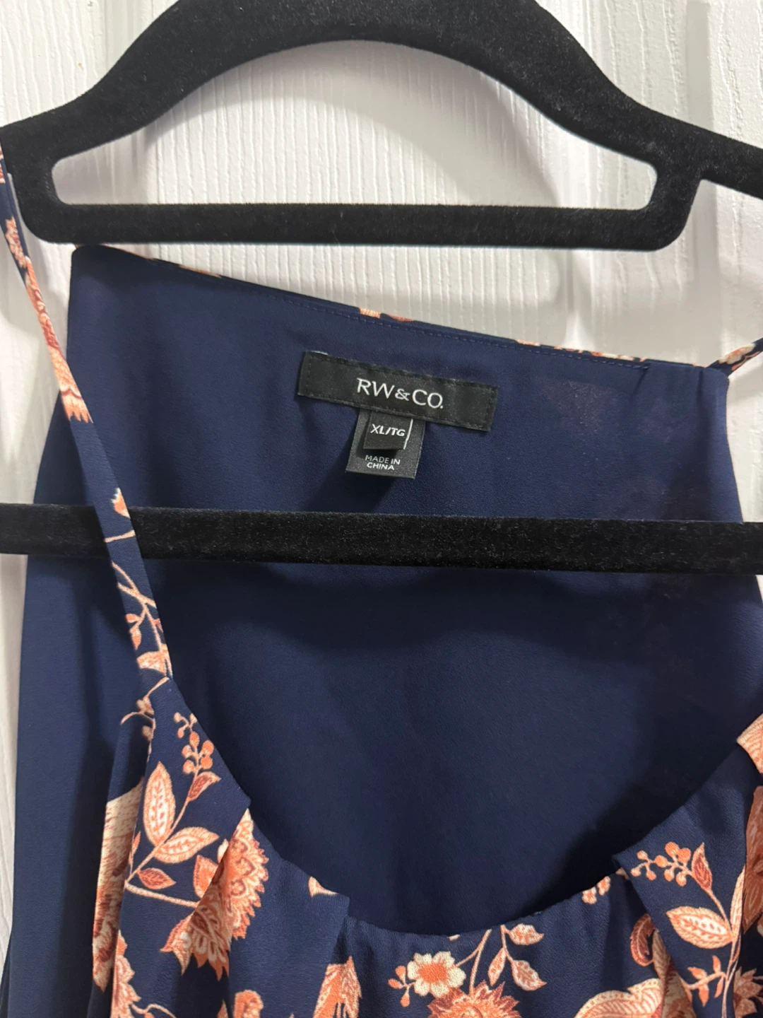 *Like New*Navy Floral Print Halter Top - photo 2