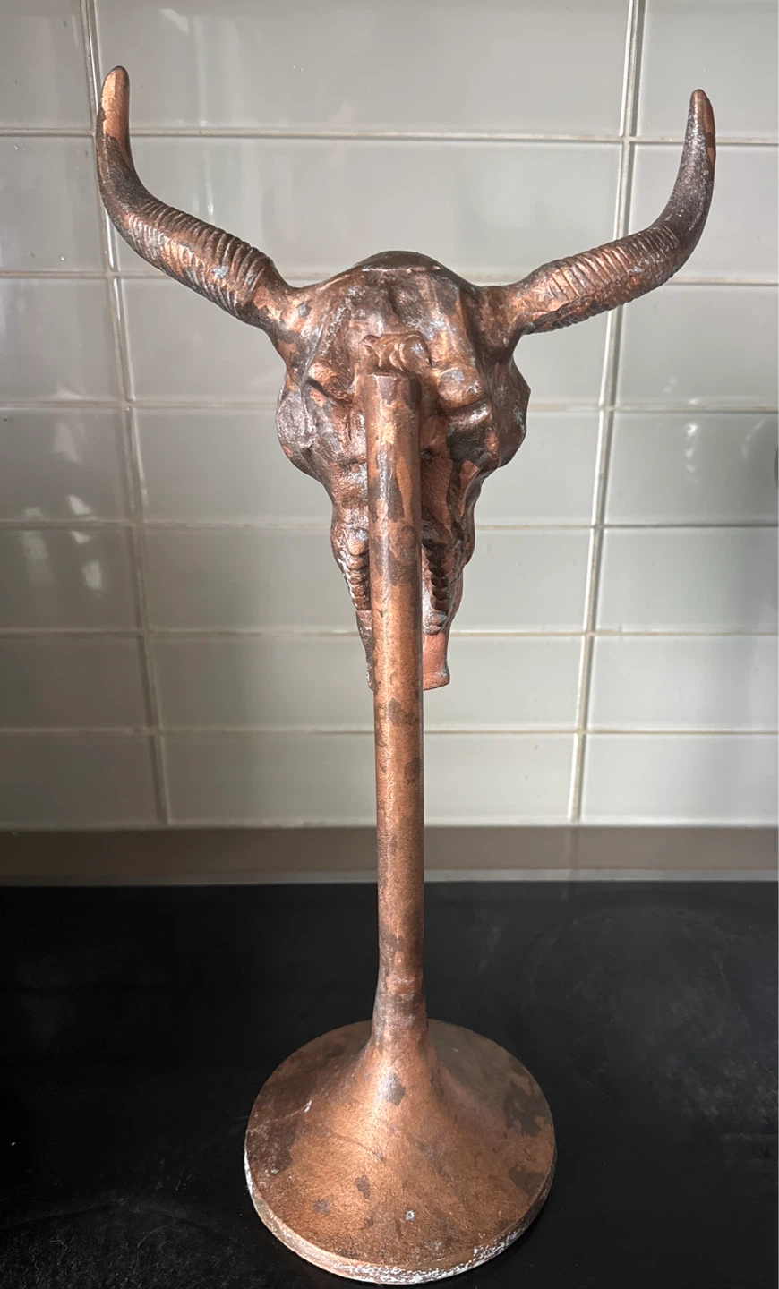 Decorative Bull Skull Statue - Copper Finish (38cm) - photo 3