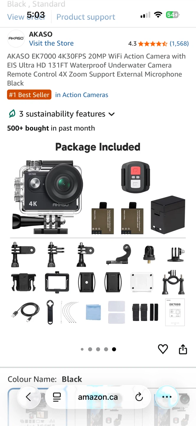 AKASO EK7000 4K 30FPS WiFi Action Camera Black - photo 2