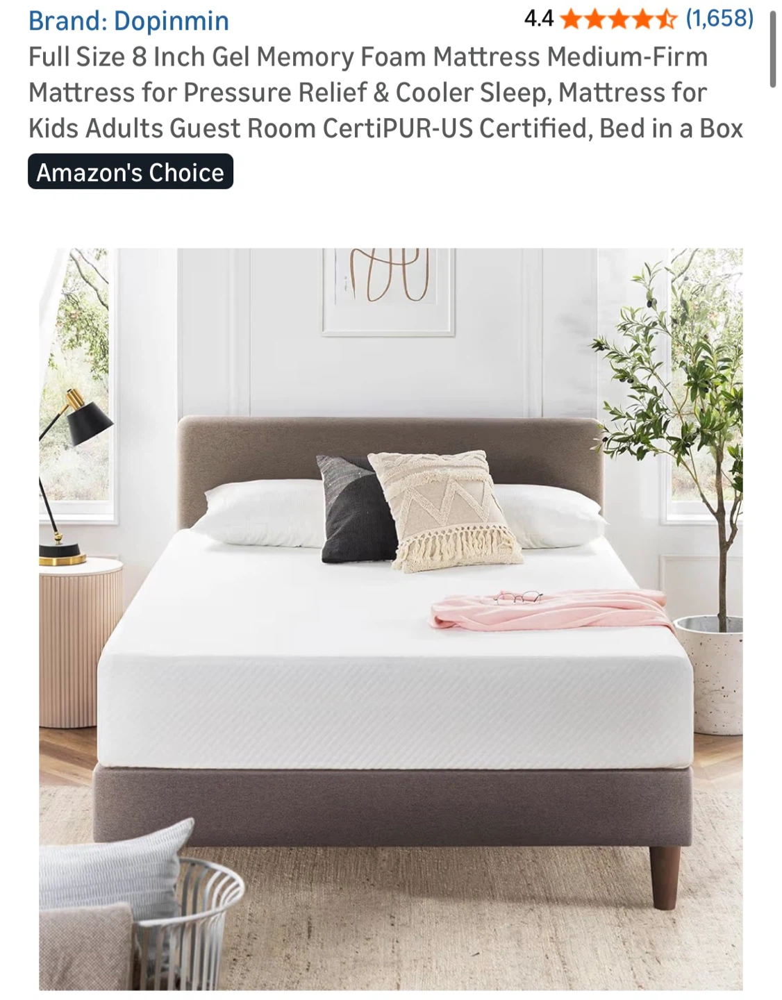 Full size Mattress and bed frame