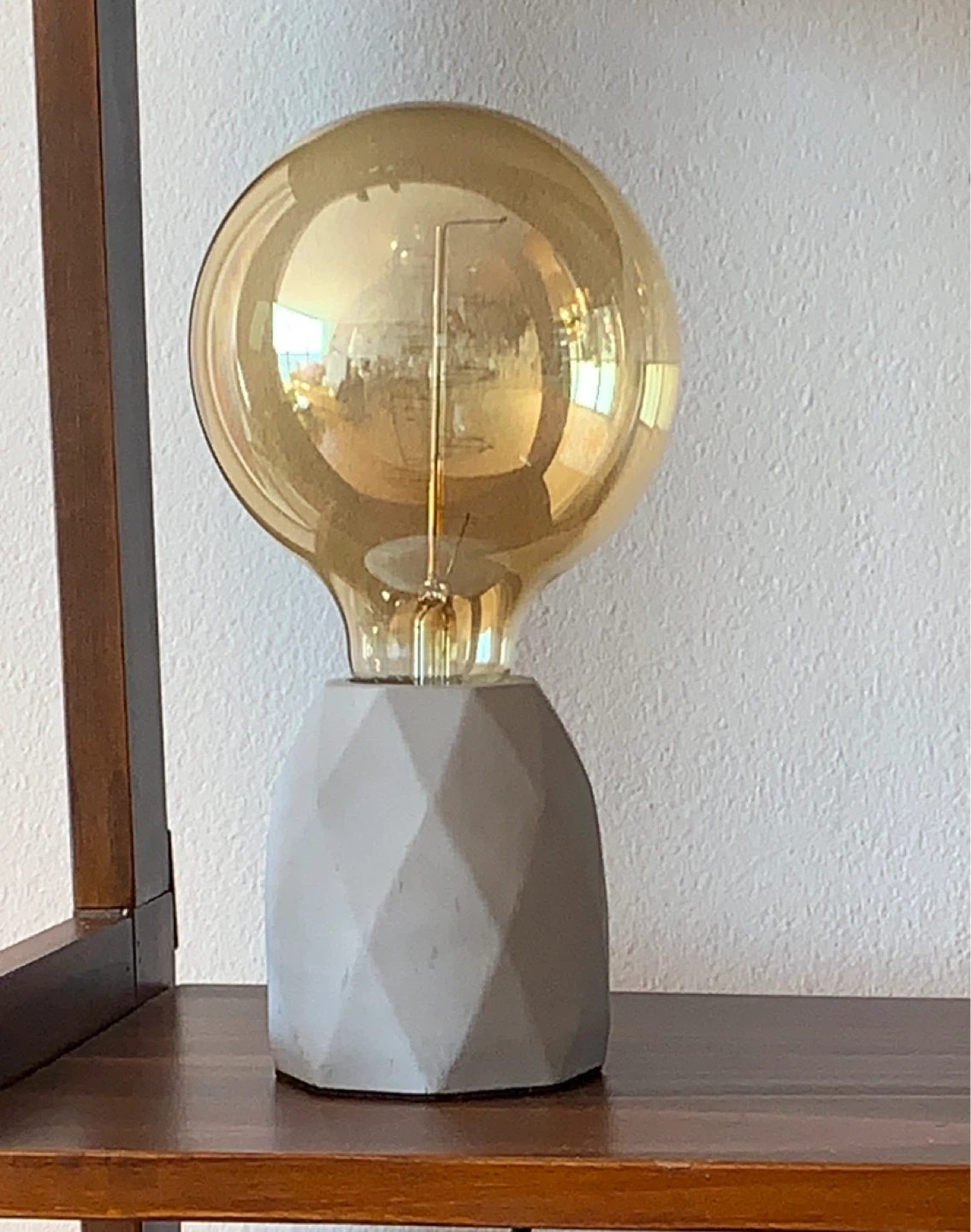 BUNDLE: Geometric / stone Edison bulb lamp & faux plant - photo 2