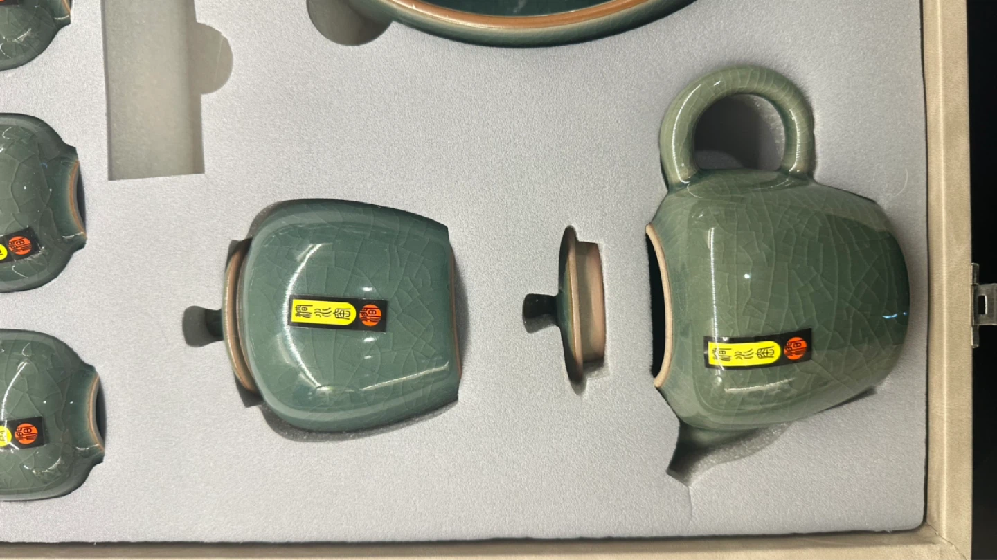 Vintage Green Ceramic Tea Set (25 pcs, never used) - photo 3