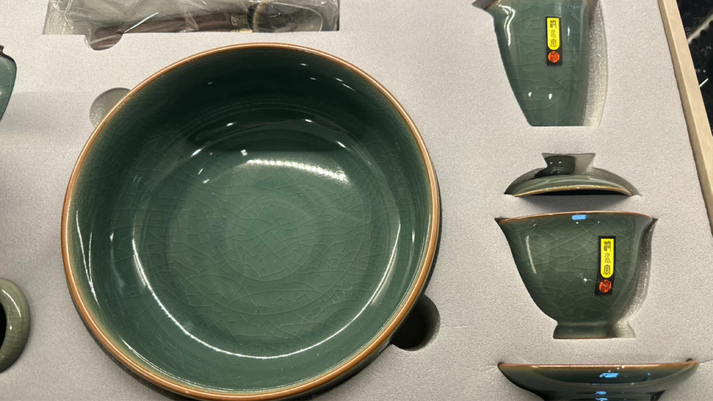 Vintage Green Ceramic Tea Set (25 pcs, never used) - photo 5