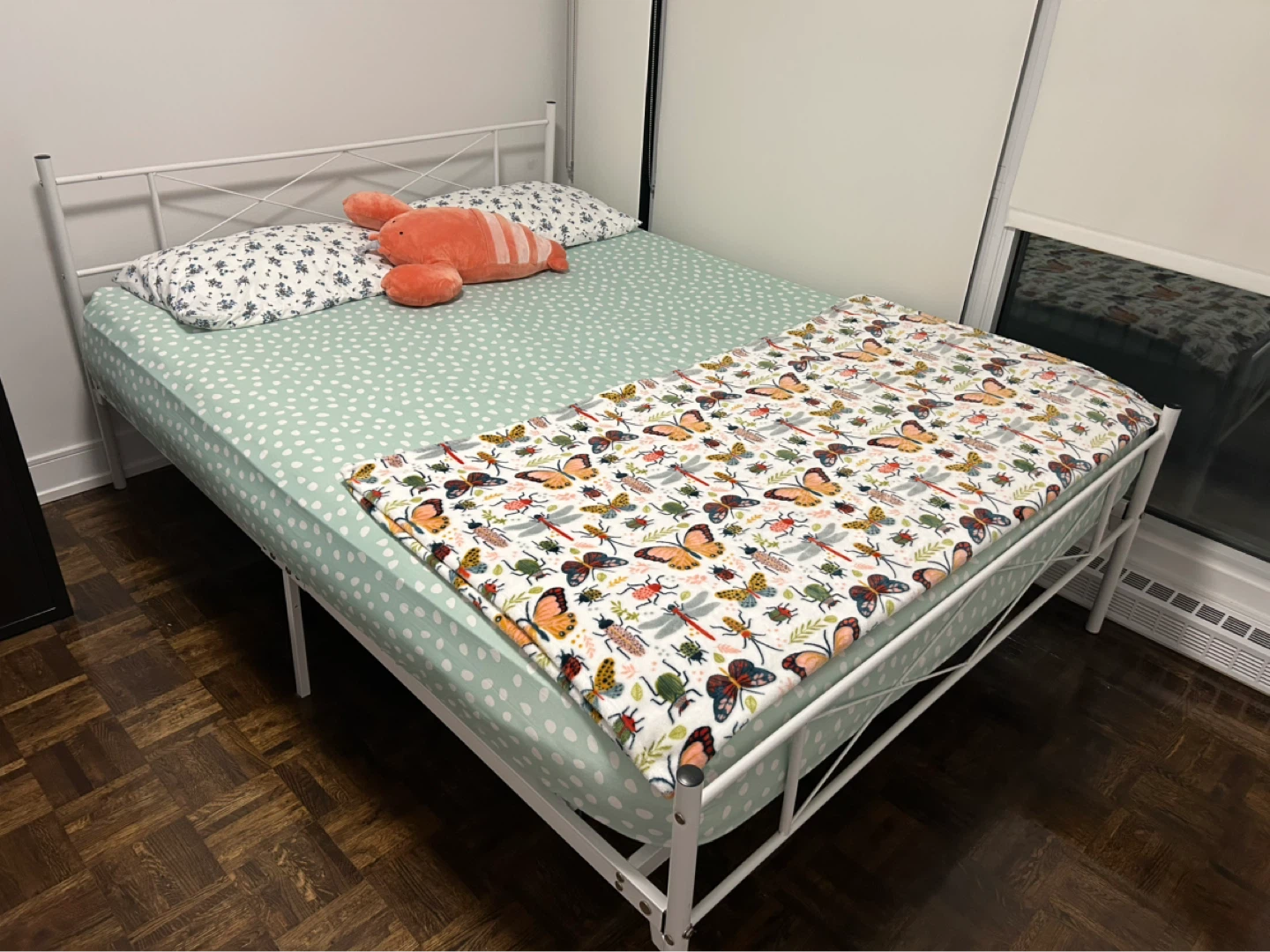 White Metal Queen Bed Frame