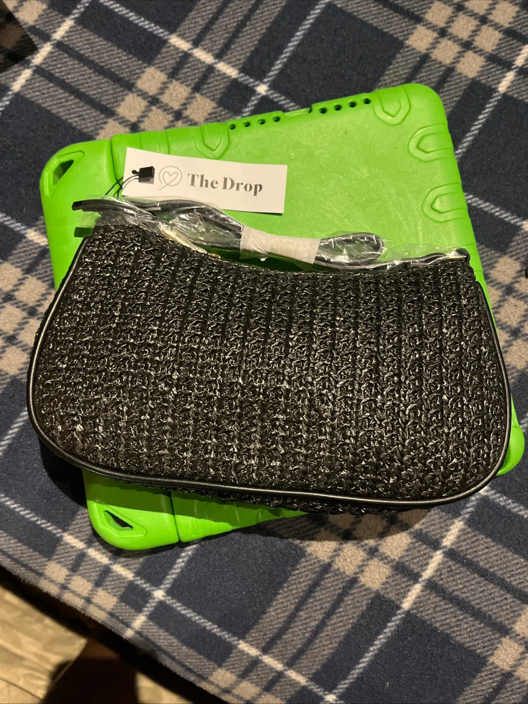 The Drop Women's Melanie Small Shoulder Bag, Black Straw