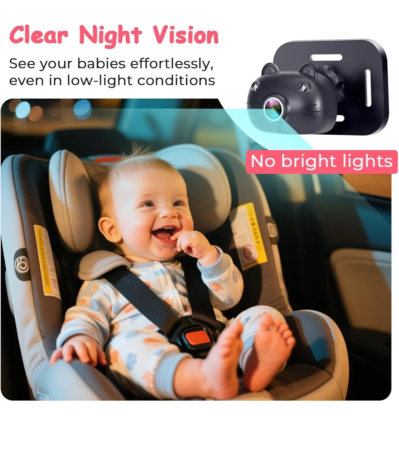 Baby Car Camera - 7" Split Screen Dual Backseat Cameras BF2 - photo 4