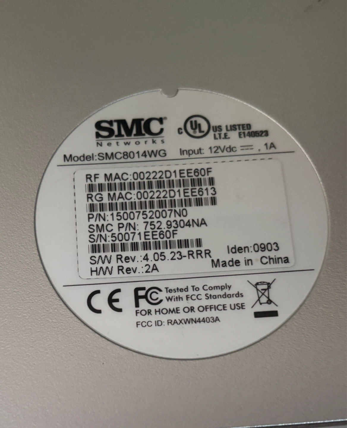 SMC Networks Wireless Router SMC8014WG - photo 2
