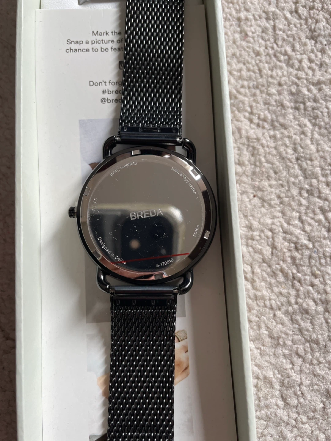 BREDA Black Mesh Band Watch - photo 2