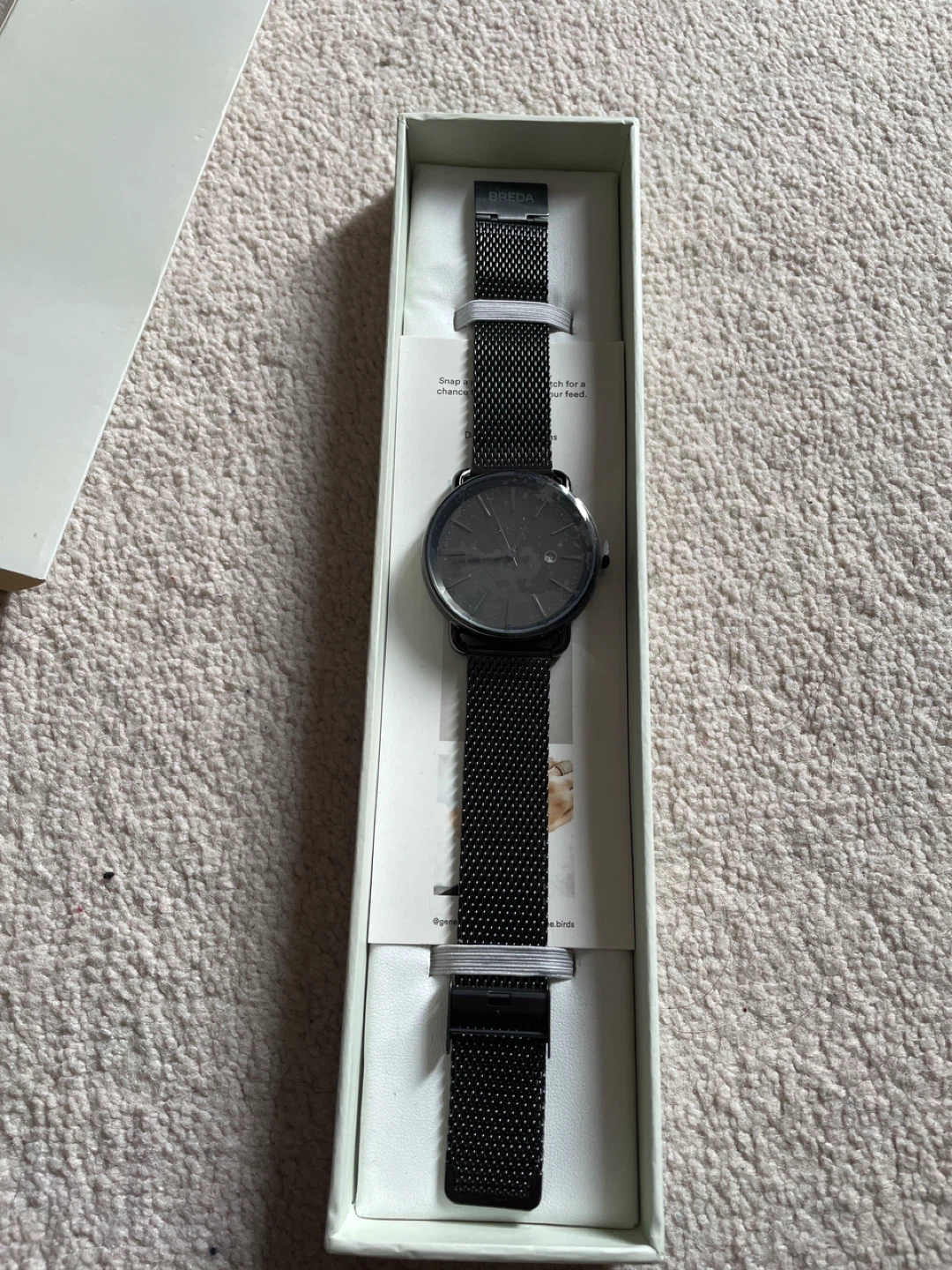 BREDA Black Mesh Band Watch