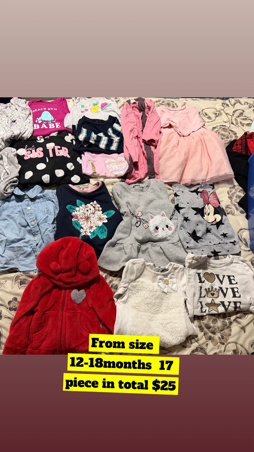 Baby girl clothing size 12-18 months