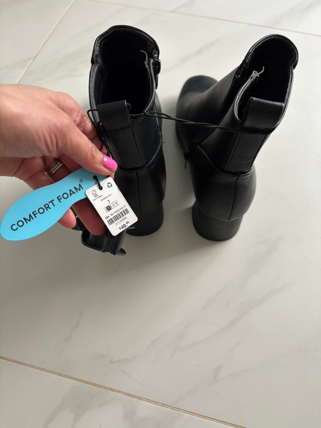 Black Heeled Ankle Boots - Size 7 - photo 4