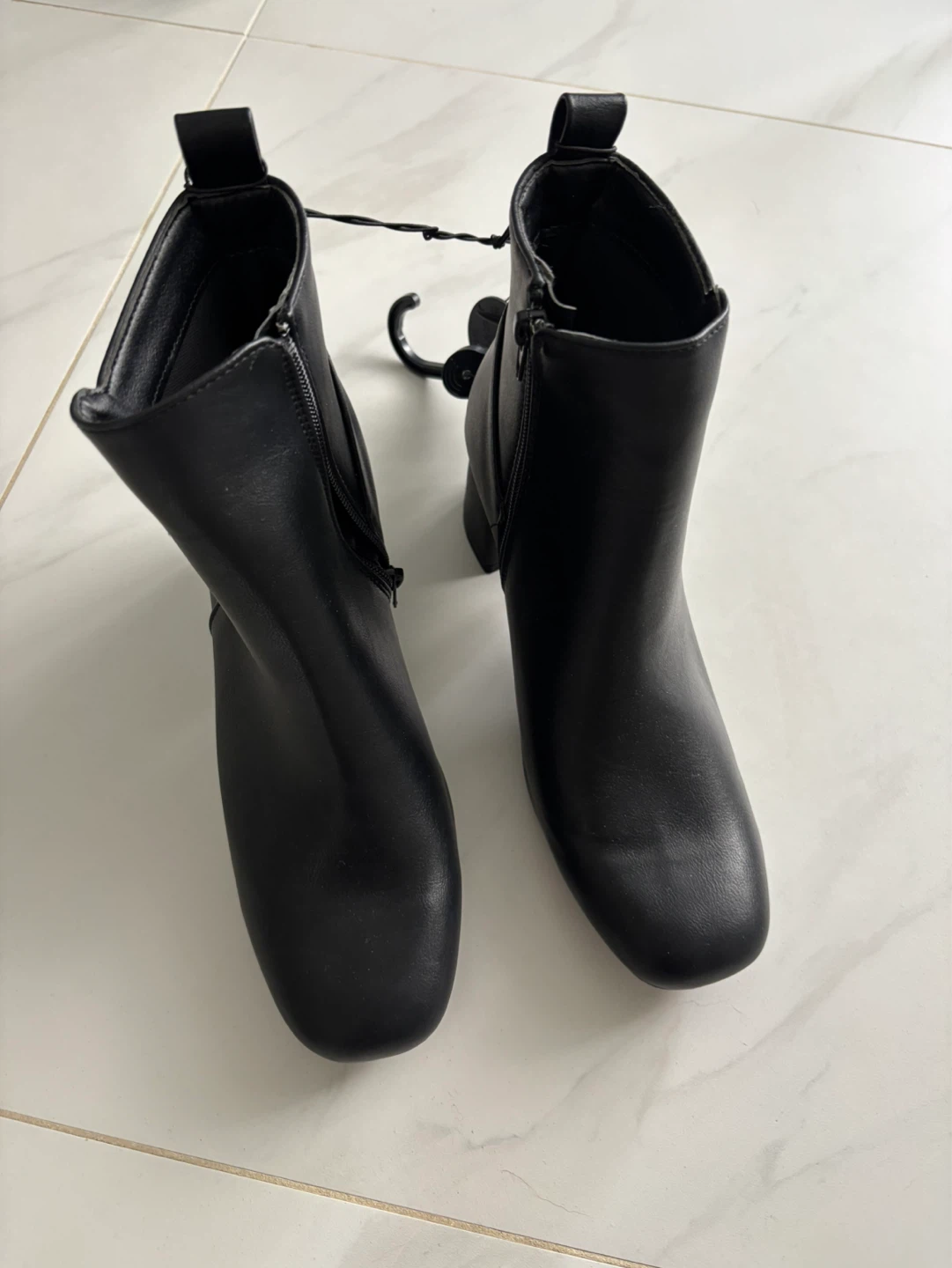 Black Heeled Ankle Boots - Size 7 - photo 2