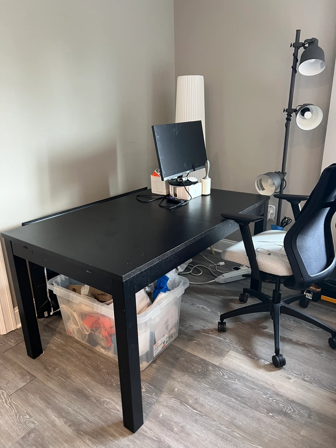 IKEA Bjursta Extendable Dining/Desk Table — Black