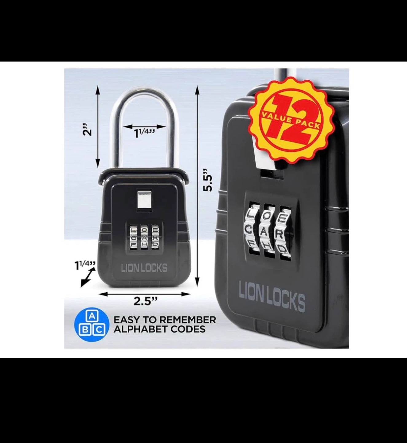 Lion Locks 12-Pack Black Combination Key Safe Box - photo 2