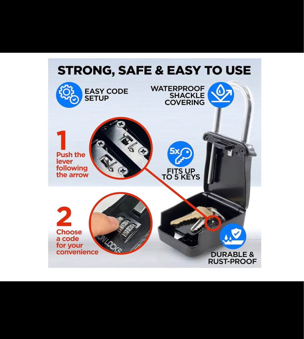 Lion Locks 12-Pack Black Combination Key Safe Box - photo 3