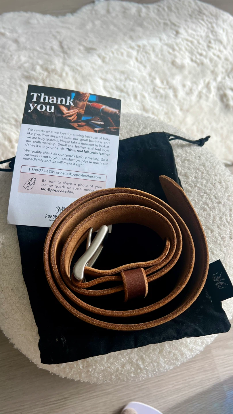 Popov Leather Belt - Full Grain Leather, 1.5" Strap Width, Brown - photo 4