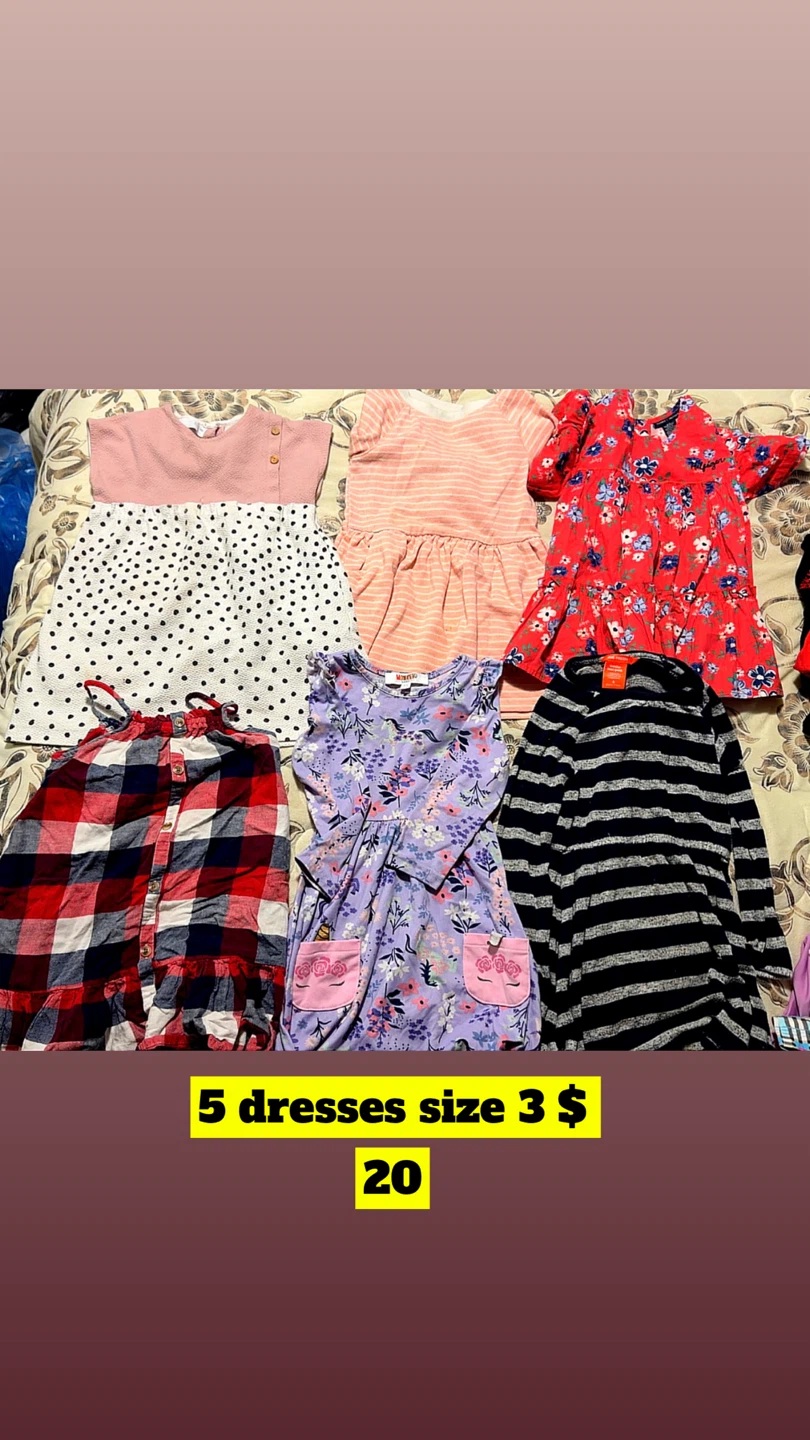 5 Girls Dresses Size 3