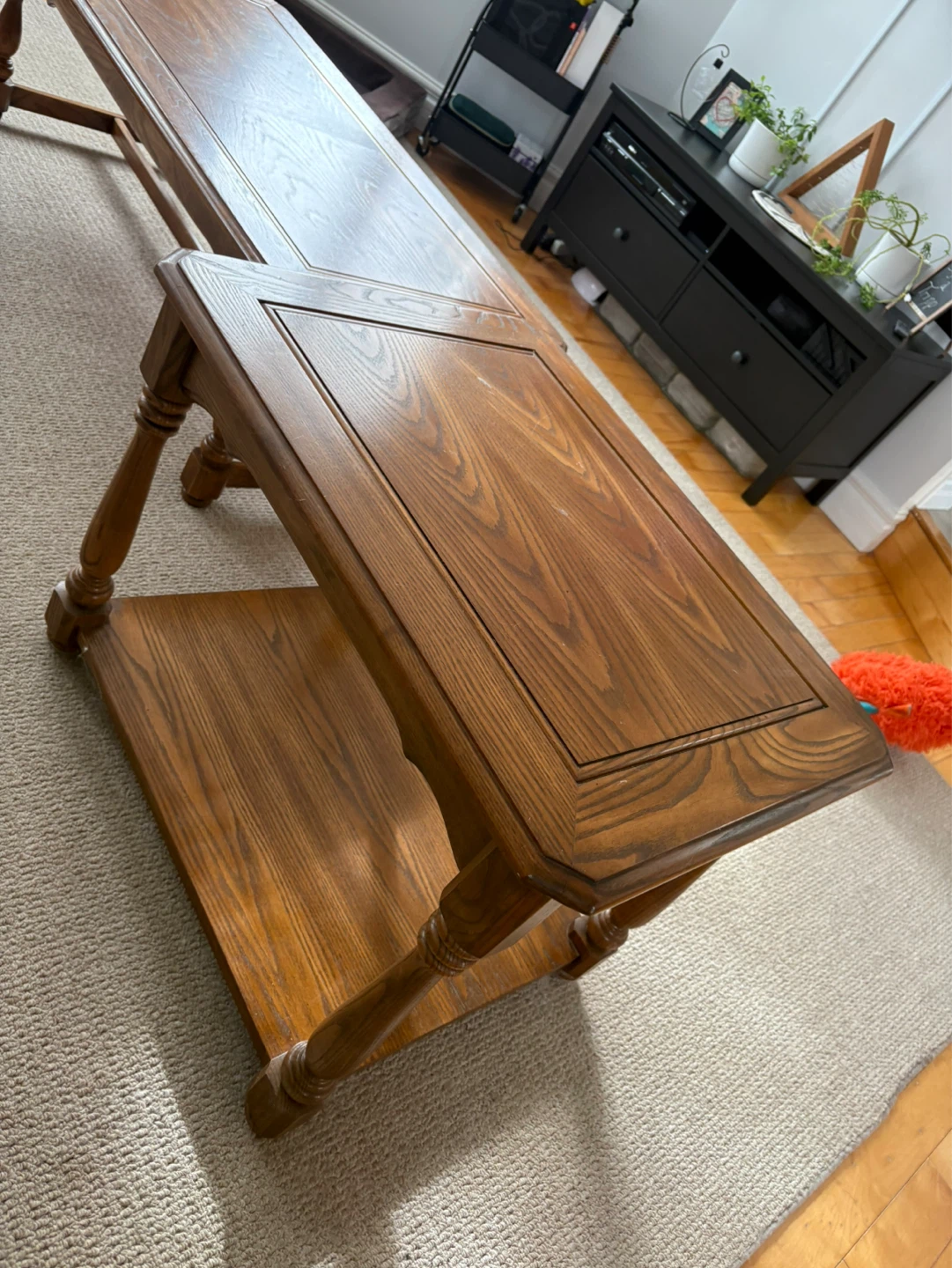 Coffee table with 2 Wooden End Tables with Shelf - photo 3