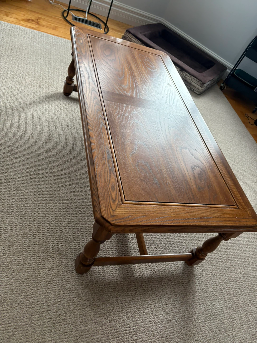 Coffee table with 2 Wooden End Tables with Shelf - photo 2