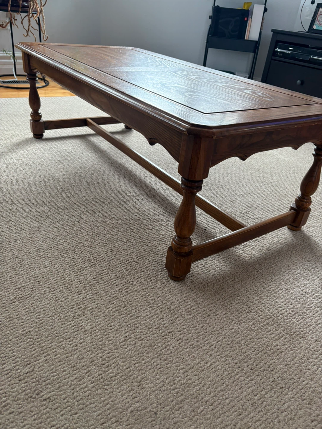 Coffee table with 2 Wooden End Tables with Shelf