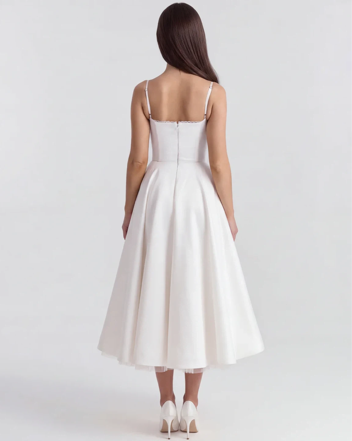 White Midi Dress - Selene by Almond Muse - photo 5