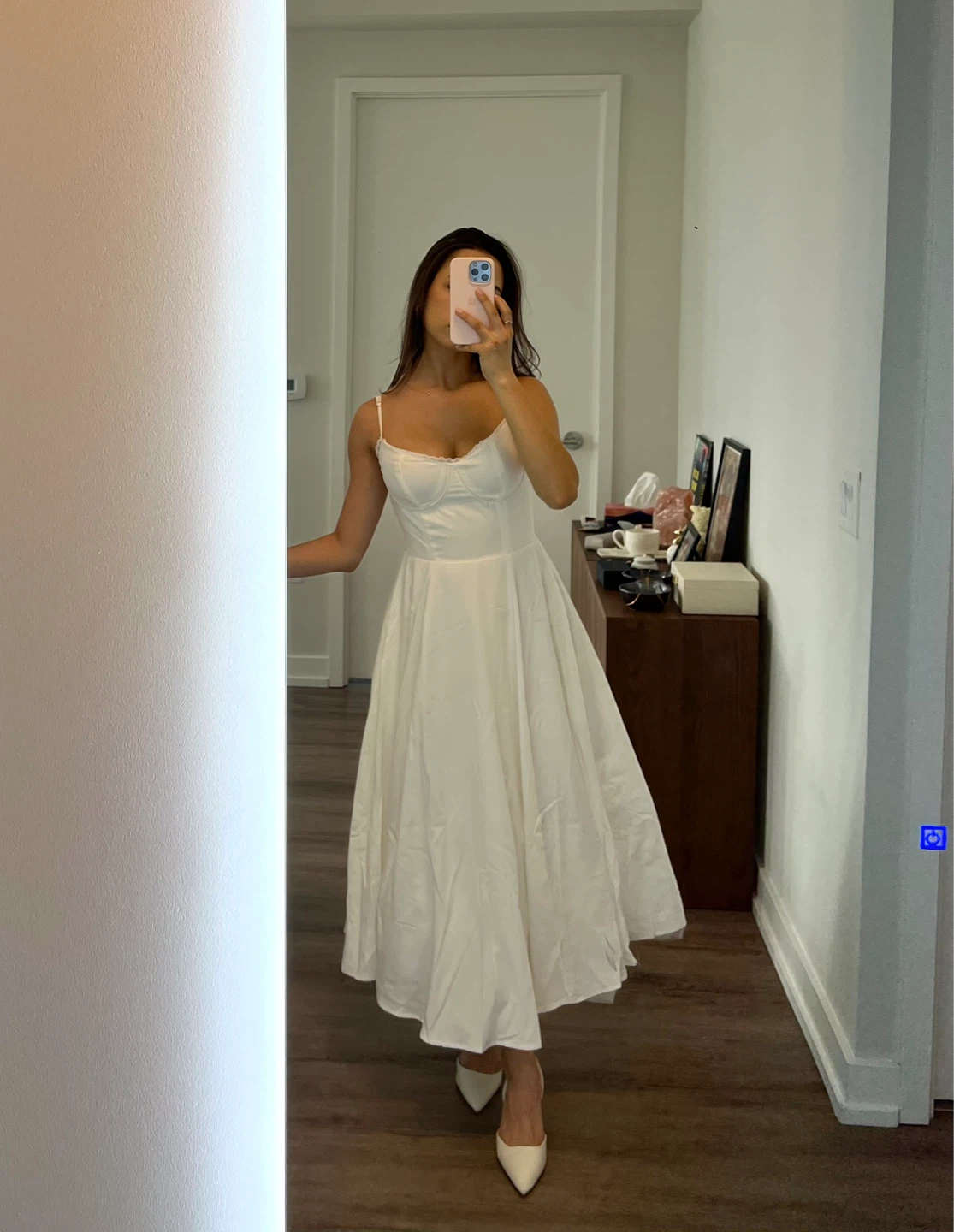 White Midi Dress - Selene by Almond Muse