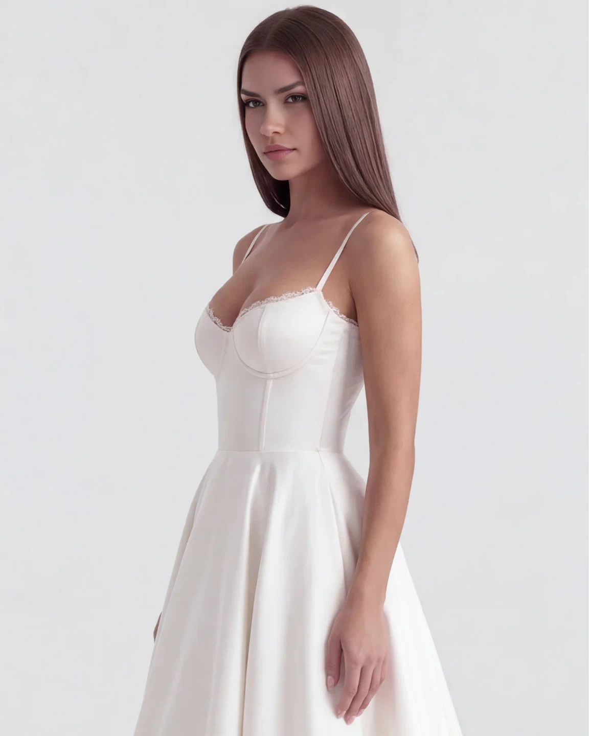 White Midi Dress - Selene by Almond Muse - photo 4