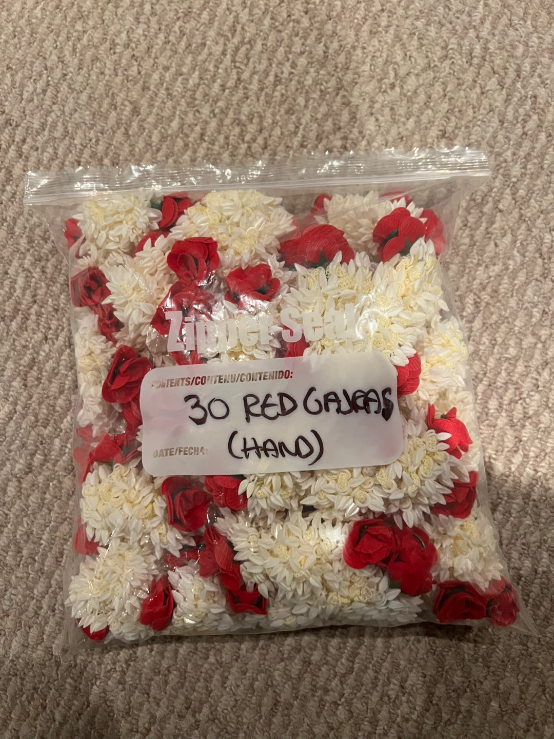 30 Red Gajas (Hand Flower Bracelets) - photo 3