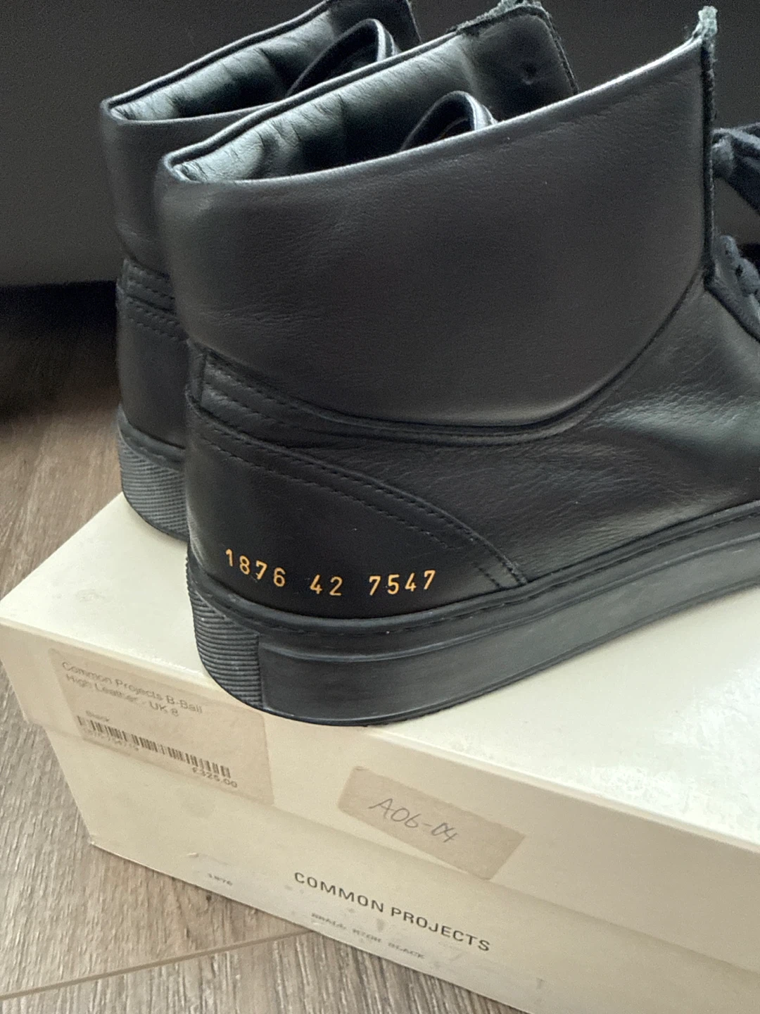 Common Projects B-Ball High Leather Sneakers Black Size 42 - photo 2