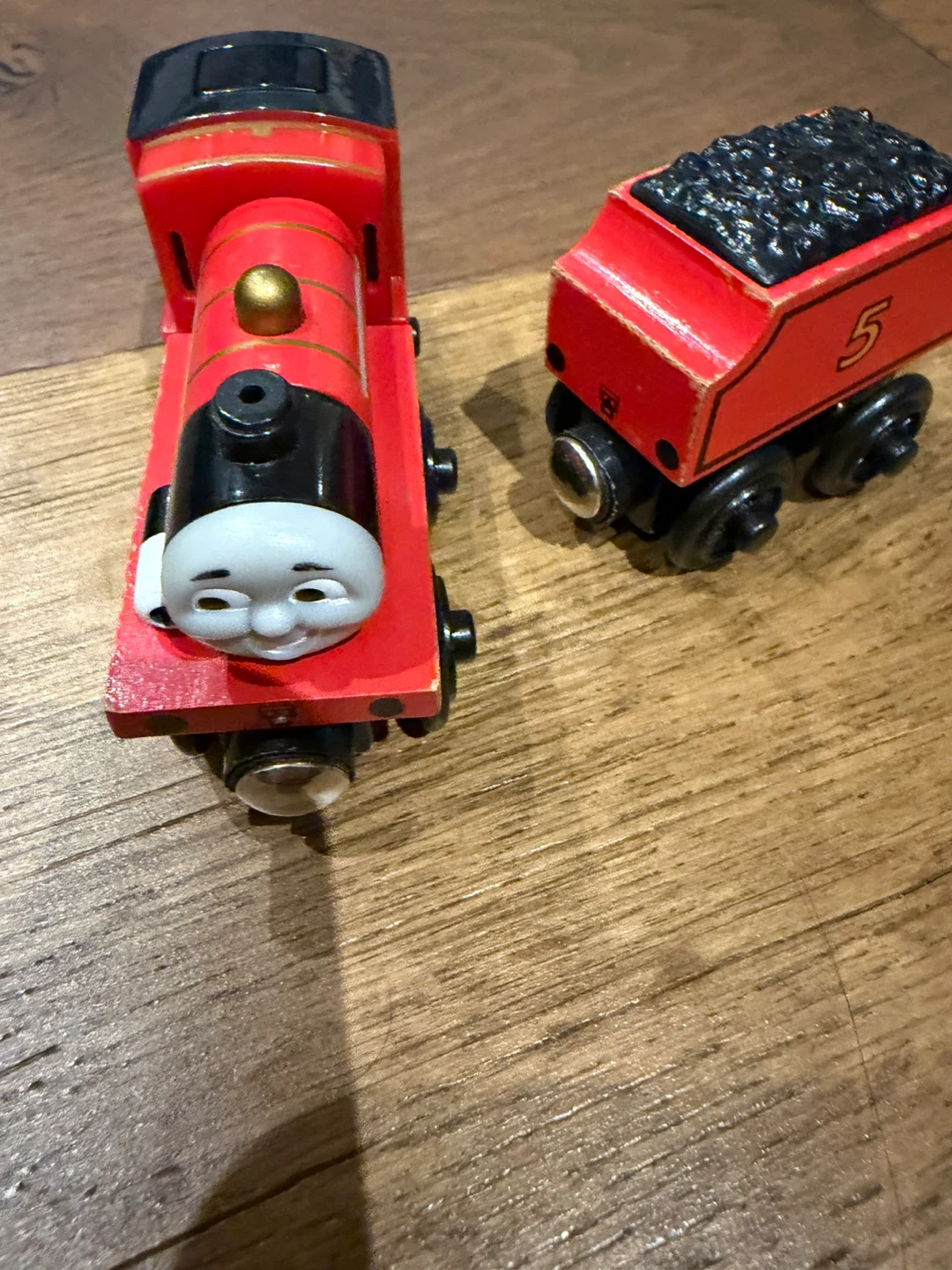 Thomas and Friends- Wooden Red Train "James" with Tender