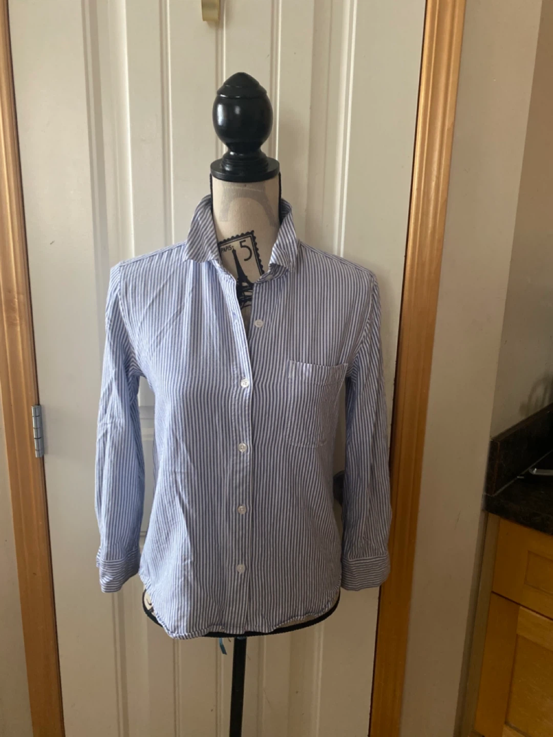 Sunday Best Blue Striped Button-Up Shirt - Size S