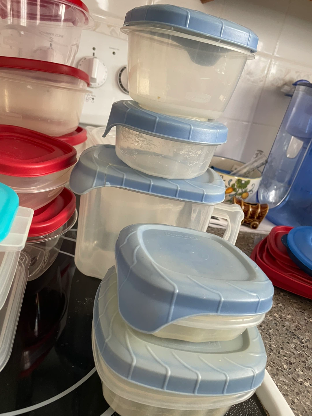 Assorted Plastic Food Storage Containers with Lids - photo 5