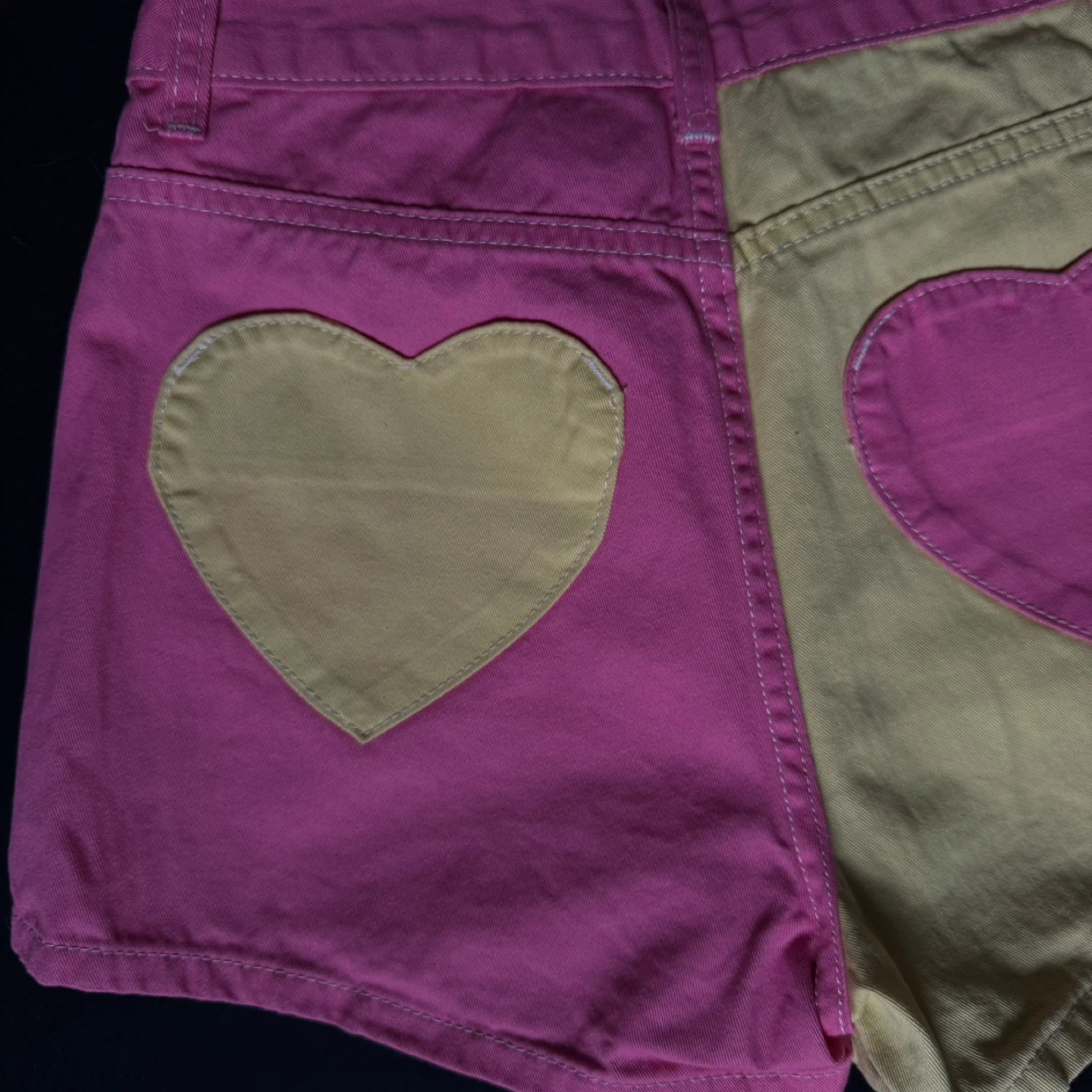 Colour Block Shorts with Heart Pockets