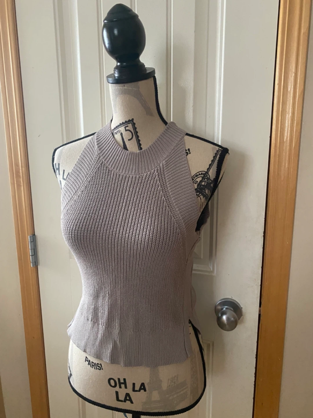 Wilfred Grey Ribbed Halter Neck Tank Top - XS - photo 2