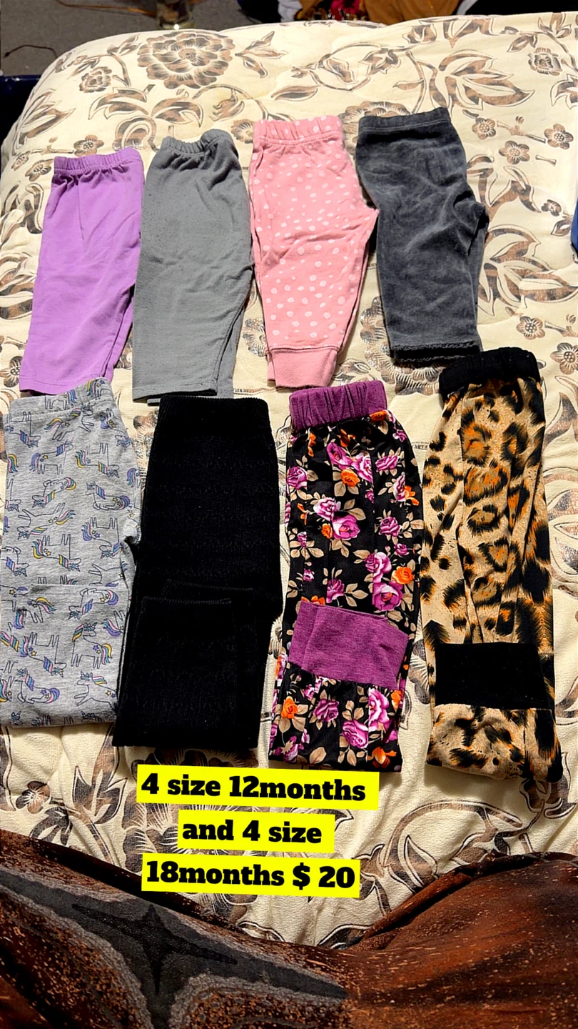 Baby Girls Leggings - 8 Pairs - 12-18months