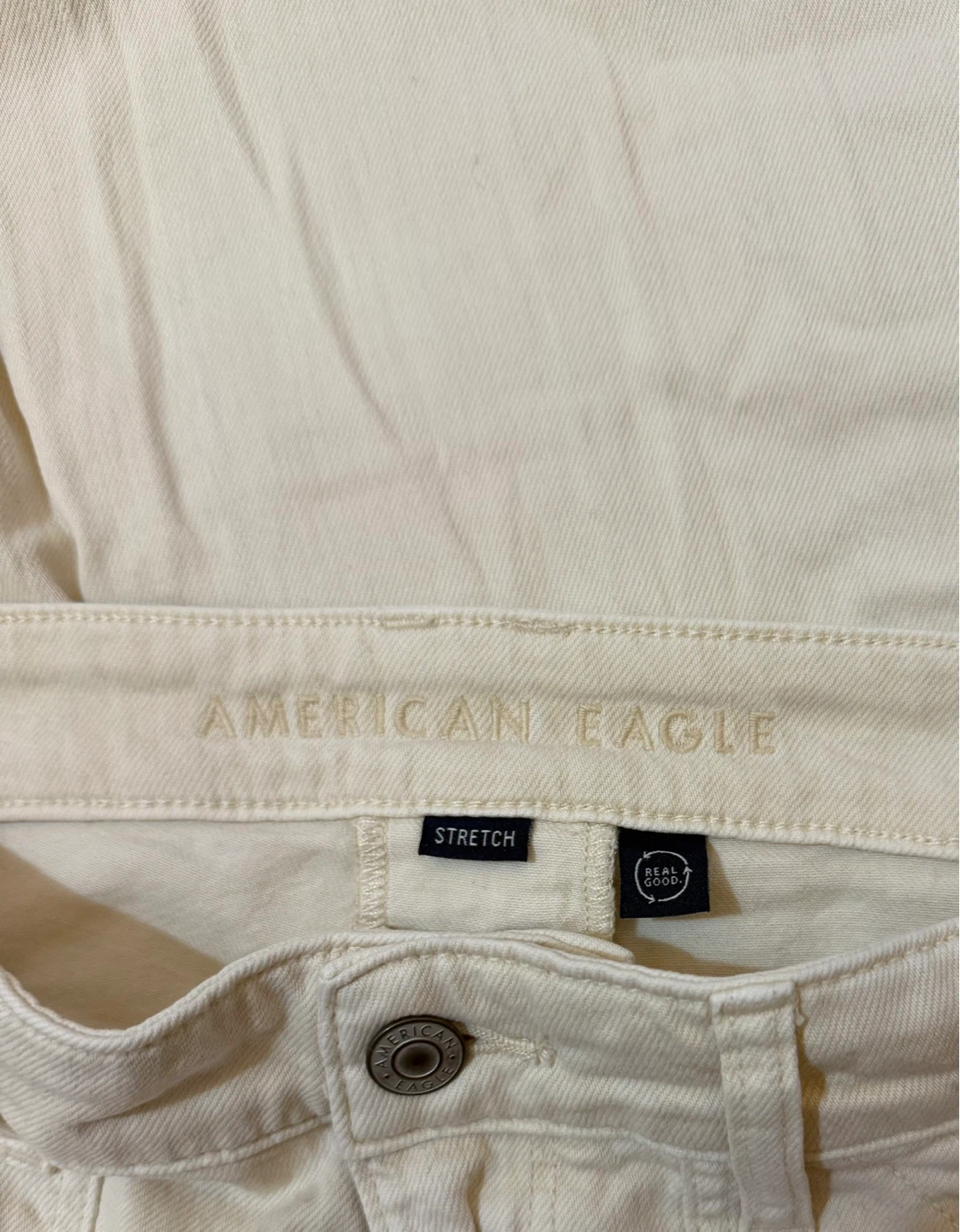 American Eagle Cream Wide Leg Carpenter Pants - Size 4 - photo 2