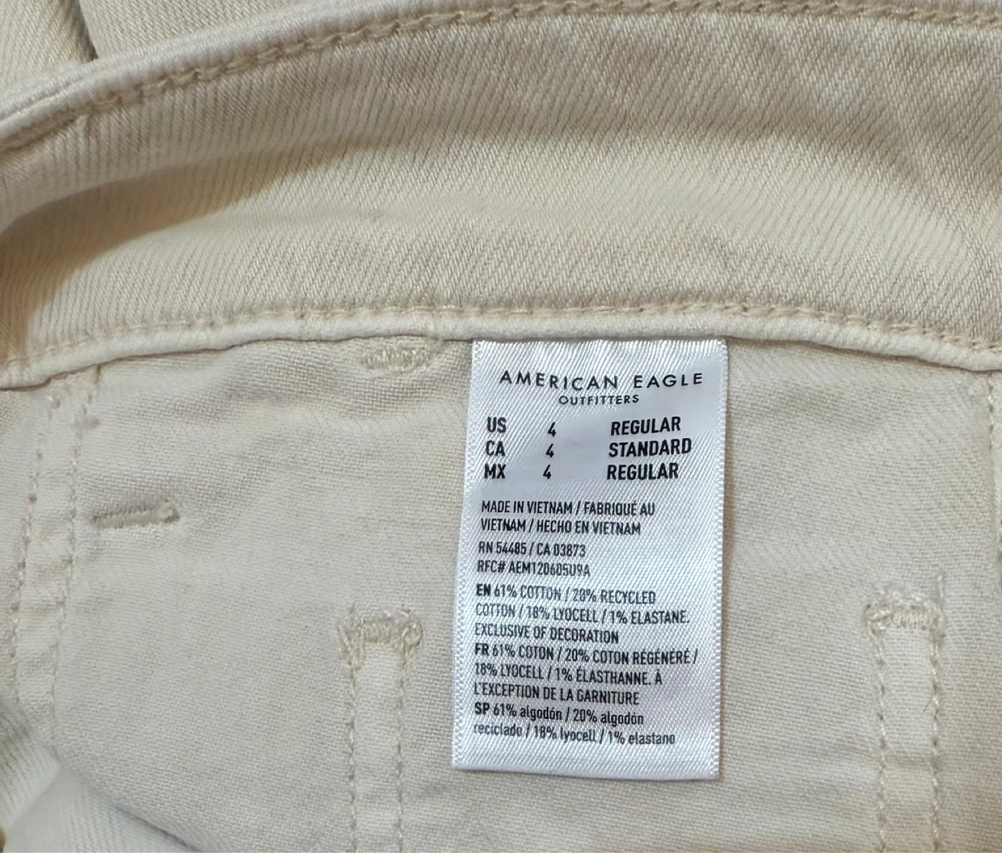 American Eagle Cream Wide Leg Carpenter Pants - Size 4 - photo 3
