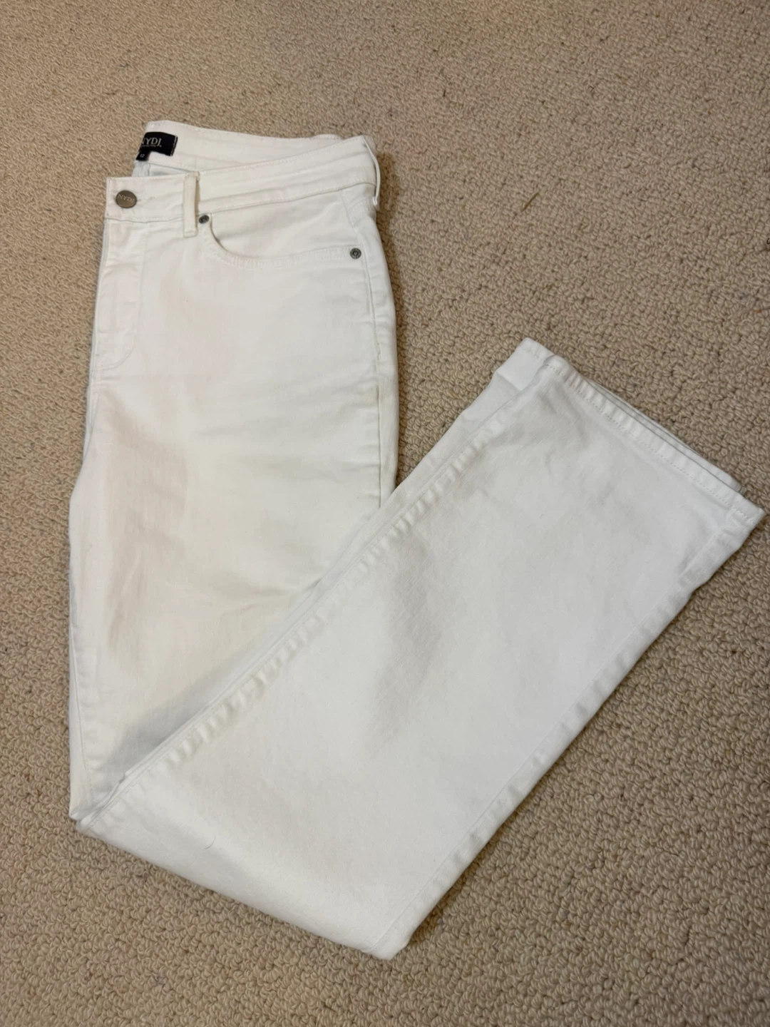 NYDJ Marilyn Straight Jeans White Size 12