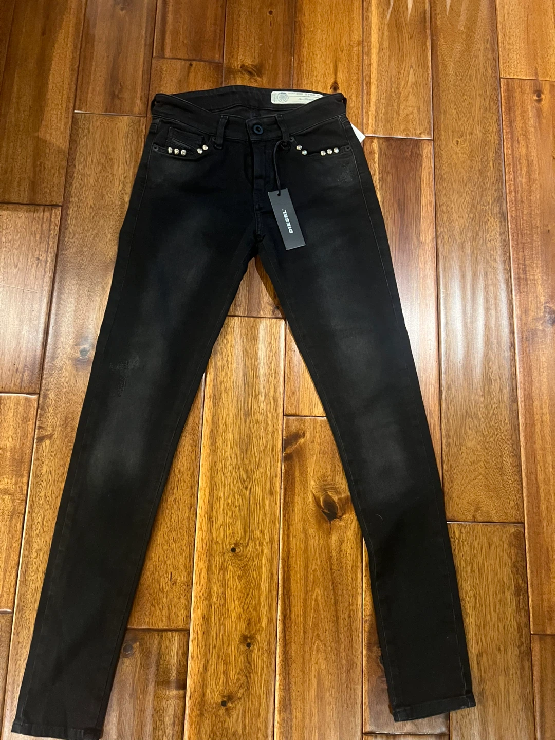 Diesel Women's Black Skinny Jeans with Studs - photo 3