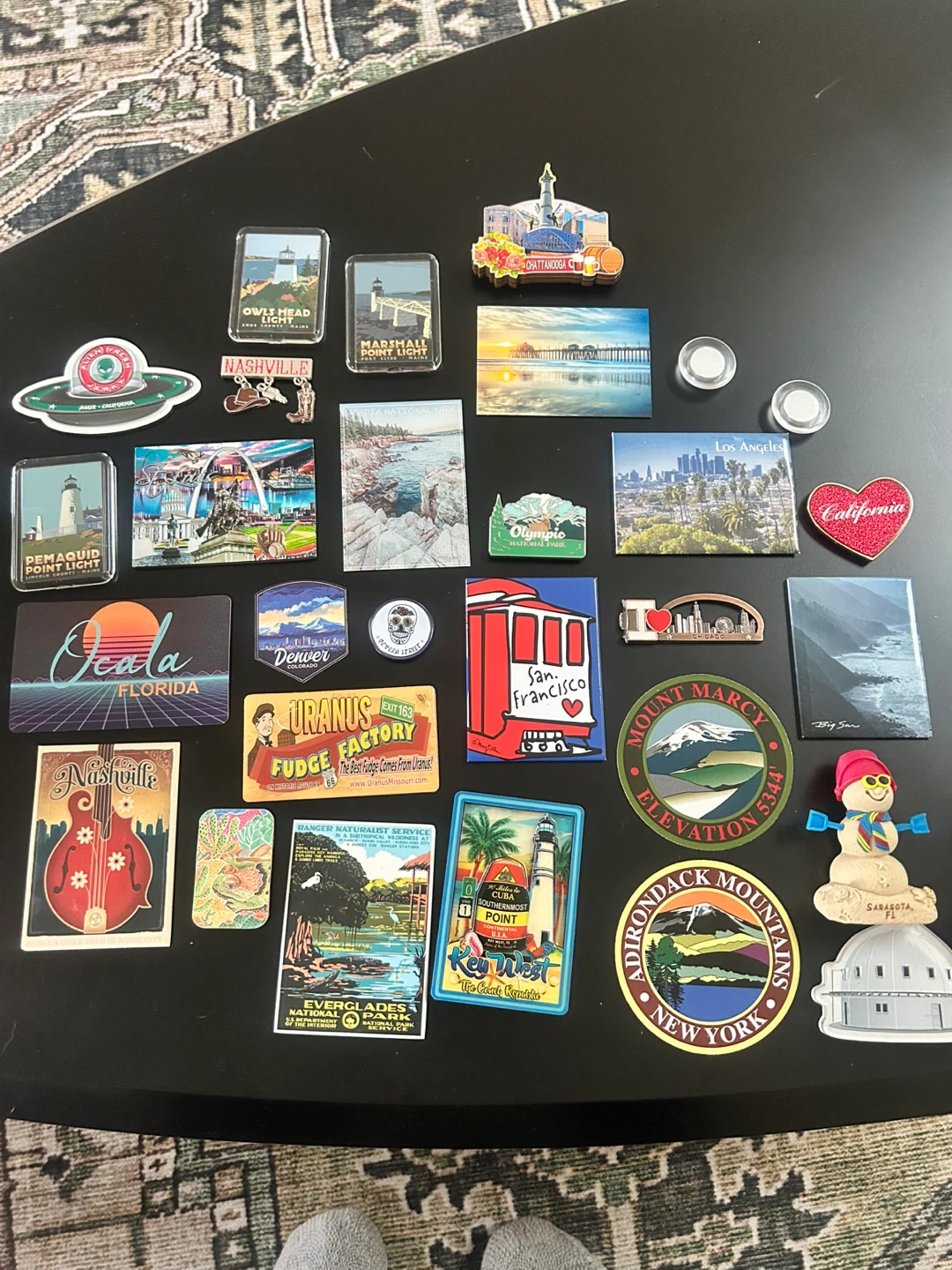 Assorted U.S. Travel Souvenir Magnets