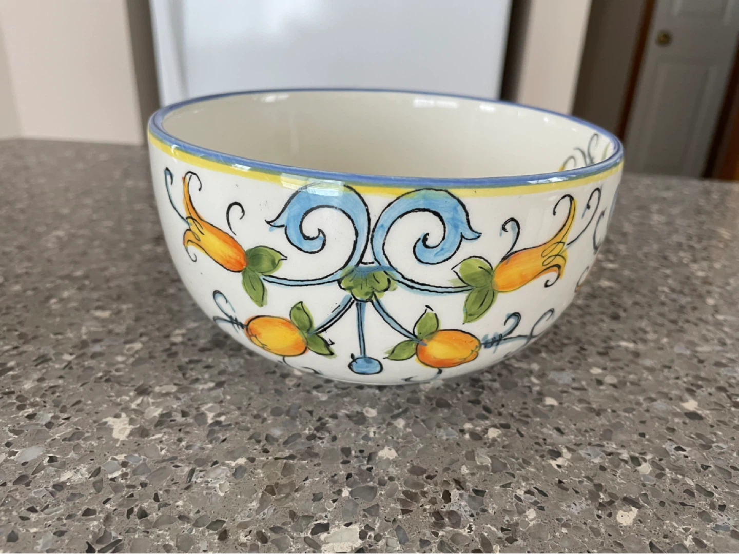 Ceramic Serving Bowl with Rooster and Floral Design - photo 2