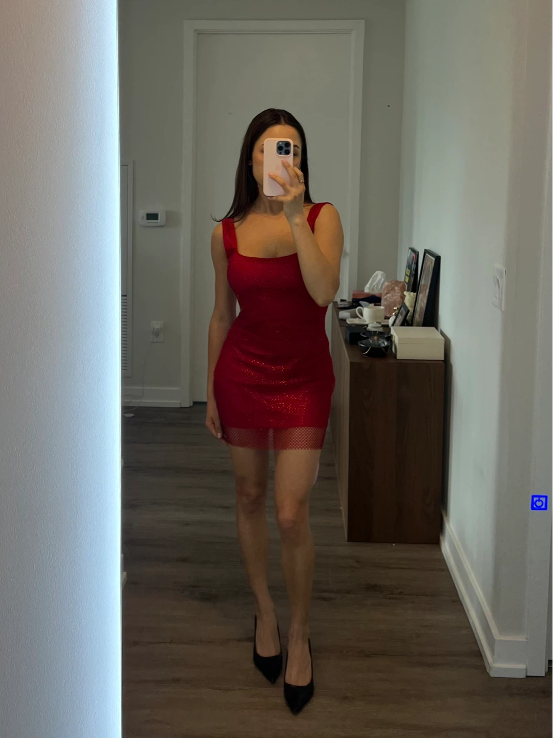 Red Sequin Mini Dress - Isabella by Almond Muse