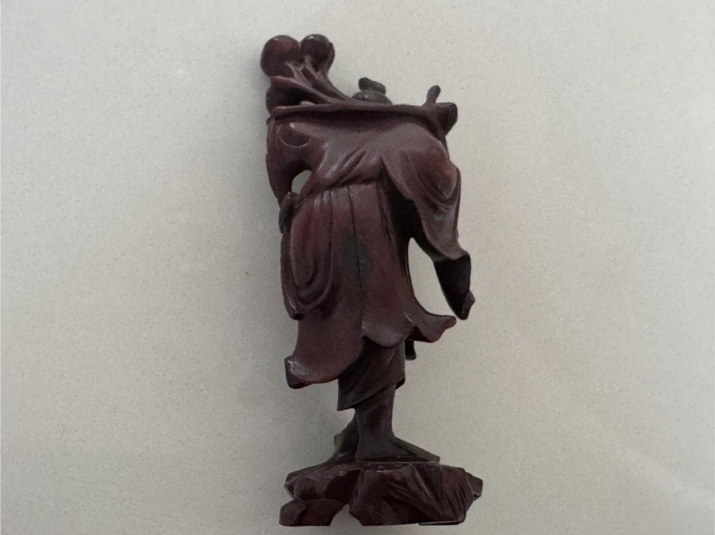 Antique Chinese Hand Carved Rosewood Shoulao Longevity Figurine - photo 5