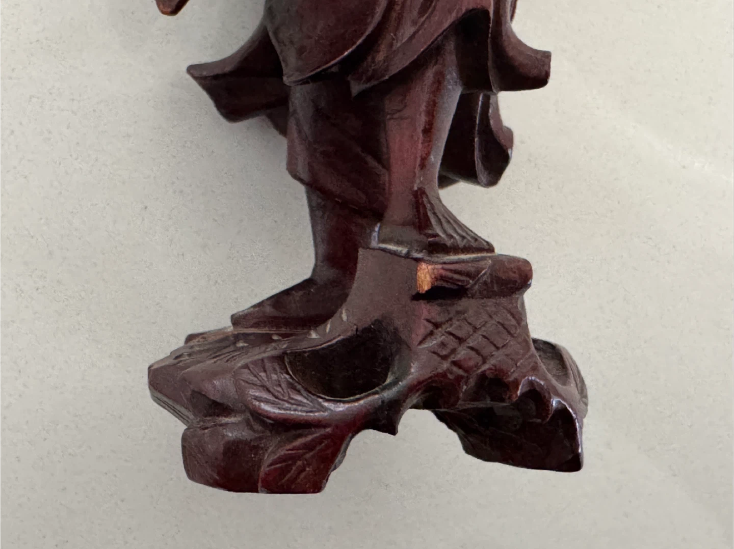 Antique Chinese Hand Carved Rosewood Shoulao Longevity Figurine - photo 4